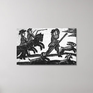 Lienzo Escena de la caza, 'un libro de las baladas de