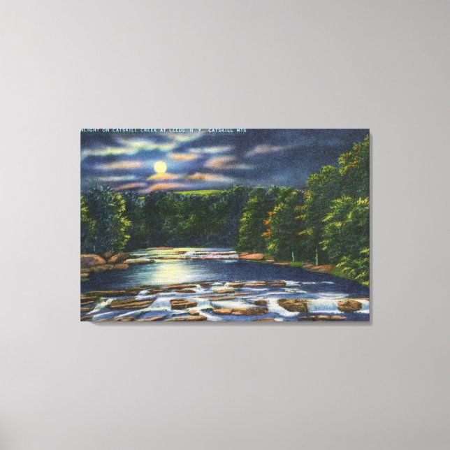 Lienzo Escena de la luna en Catskill Creek (Anverso)