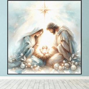 Lienzo Escena de la Natividad de la Sagrada Familia Radia
