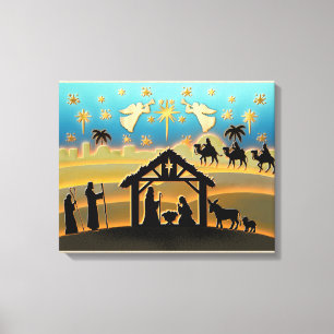 Lienzo Escena de la Natividad de Navidad Niño Jesús en el