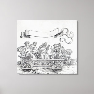 Lienzo Escena de la procesión triunfal de Maximiliano