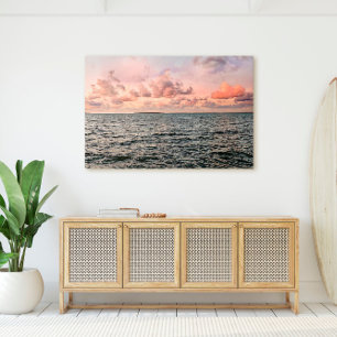 Lienzo Escena de la puesta de sol en el océano Pastel de 