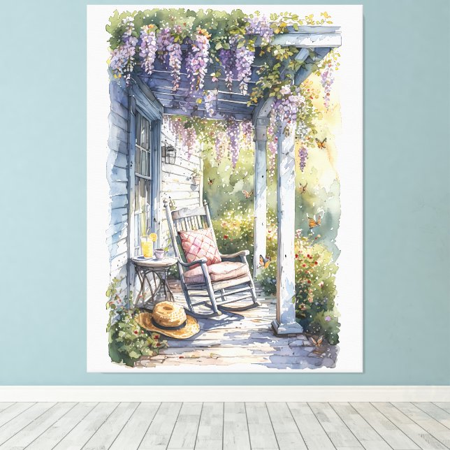 Lienzo Escena de la silla Roca de Puch Wisteria (Insitu (piso de madera))