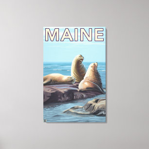 Lienzo Escena de los leones de MaineSea