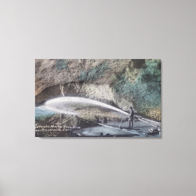 Lienzo Escena de minería hidráulica Placerville, CA (Anverso)