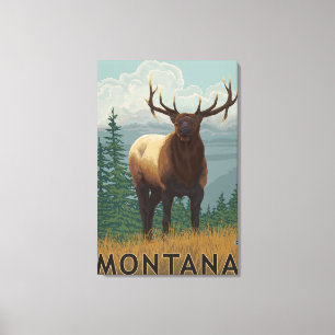 Lienzo Escena de MontanaElk