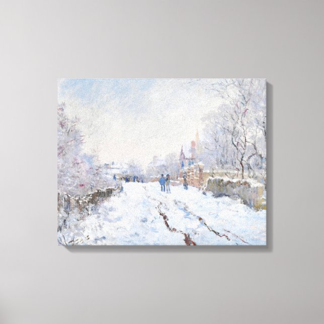 Lienzo Escena de nieve de Monet en Argenteuil (Anverso)