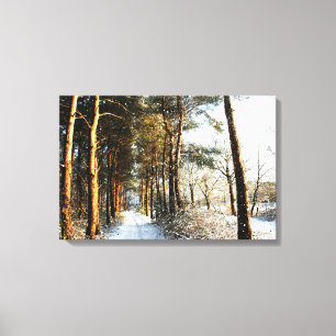 Lienzo Escena de Nieve Forestal 24x16 (60x40cm) waca