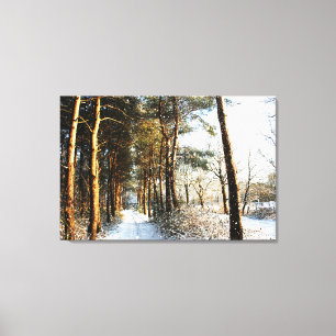 Lienzo Escena de Nieve Forestal 36x24 (90x60cm) waccn
