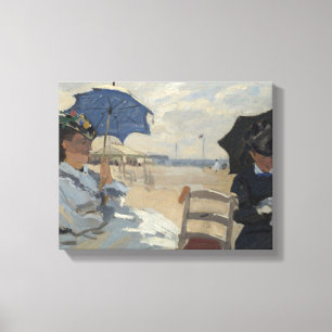 Lienzo Escena de playa de Claude Monet