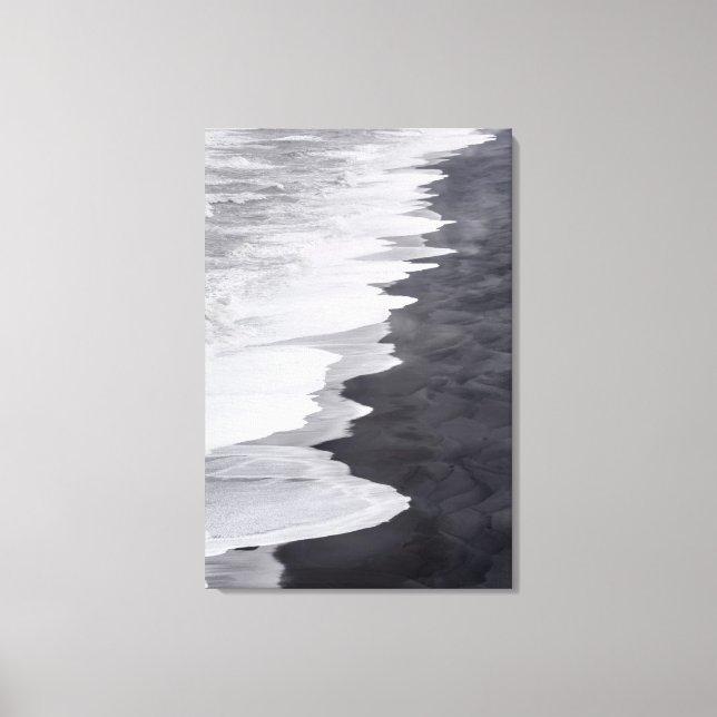 Lienzo Escena de playa en blanco y negro (Anverso)