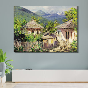 Lienzo Escena de pueblo de Dubovskoy, 1911