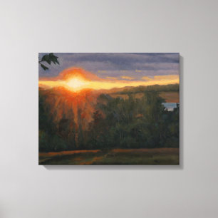 Lienzo Escena de puesta de sol hermosa y pacífica