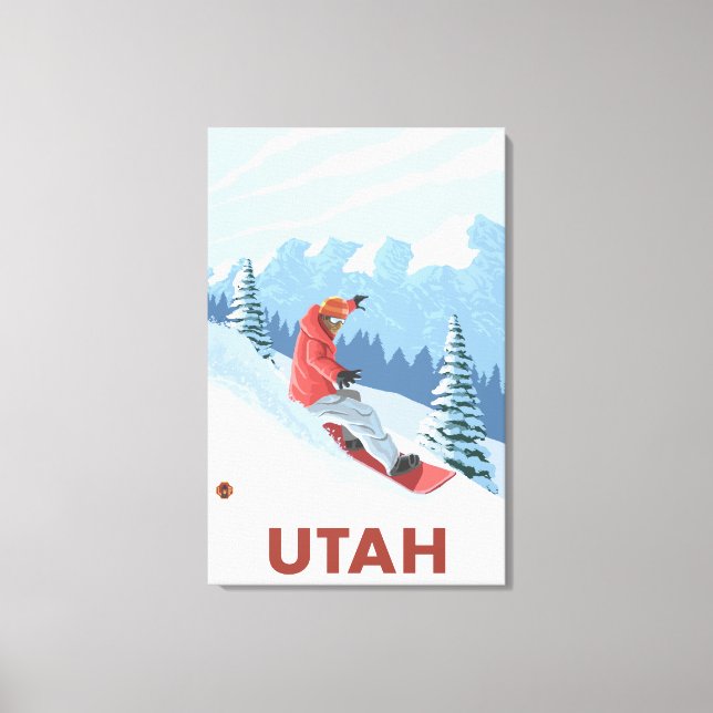 Lienzo Escena de Snowboard Utah (Anverso)