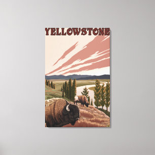 Lienzo Escena de YellowstoneBison