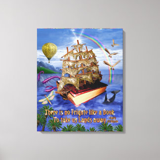 Lienzo Escena del barco del libro con Emily Dickinson