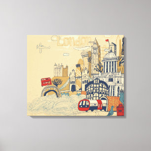 Lienzo Escena del Doodle de Londres