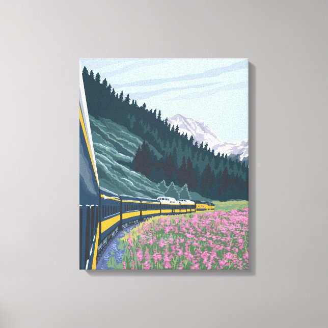 Lienzo Escena del ferrocarril de Alaska - Grandview, Alas (Anverso)