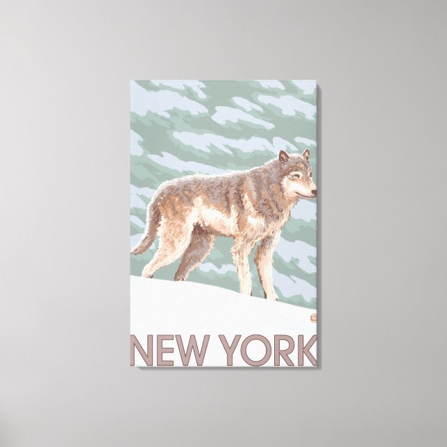 Lienzo Escena del lobo de Nueva York (Anverso)