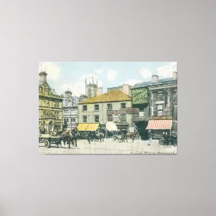 Lienzo Escena del mercado de Vintage - Mercado de Hudders