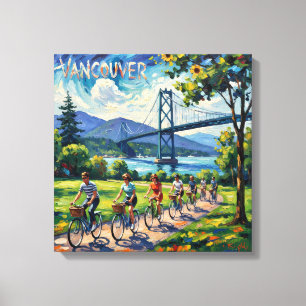Lienzo Escena del puente y paseo marítimo de Vancouver en