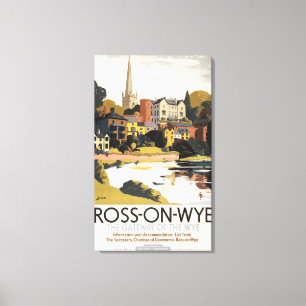 Lienzo Escena del río del Poster de los Ferrocarriles Bri