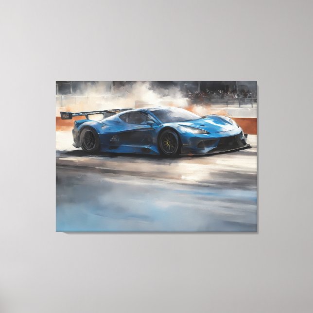 Lienzo Escena dinámica de raza urbana azul (Anverso)