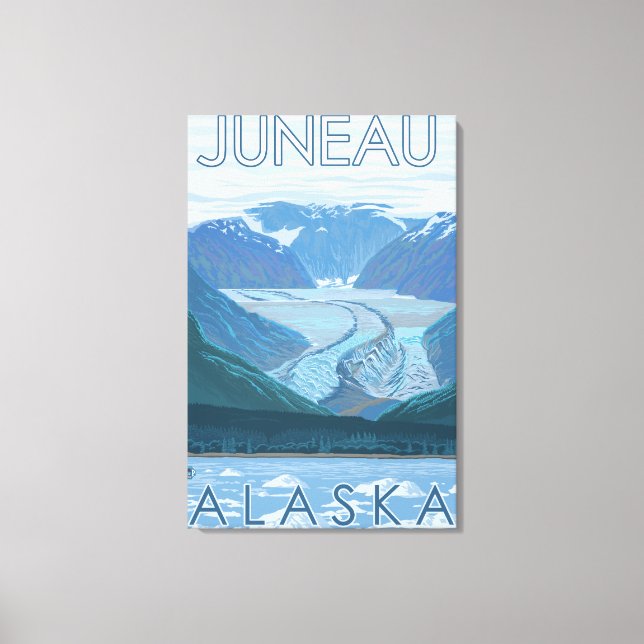 Lienzo Escena glaciar - Juneau, Alaska (Anverso)