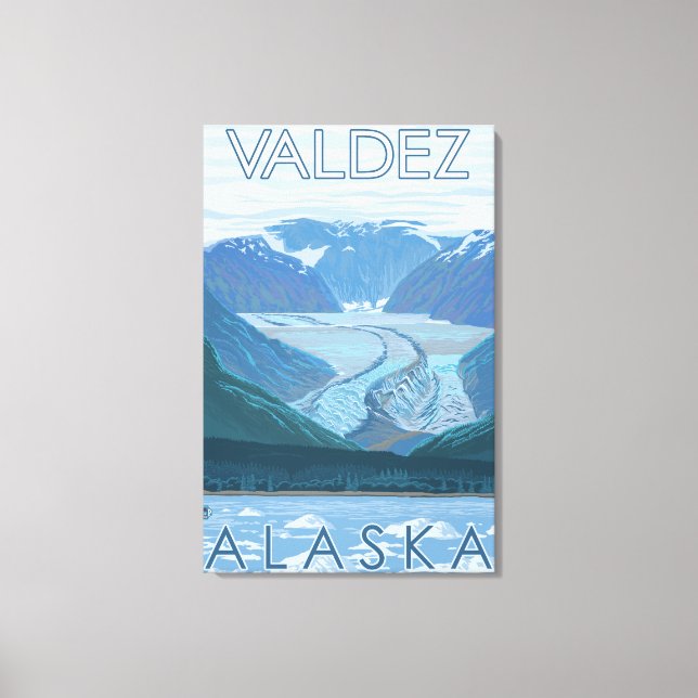 Lienzo Escena glaciar - Valdez, Alaska (Anverso)