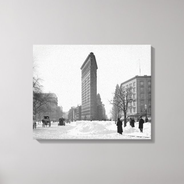 Lienzo Escena invernal del edificio Flatiron, 1905 (Anverso)