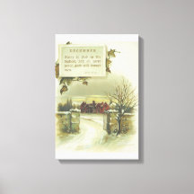 Escena invernal victoriana de diciembre y verso de