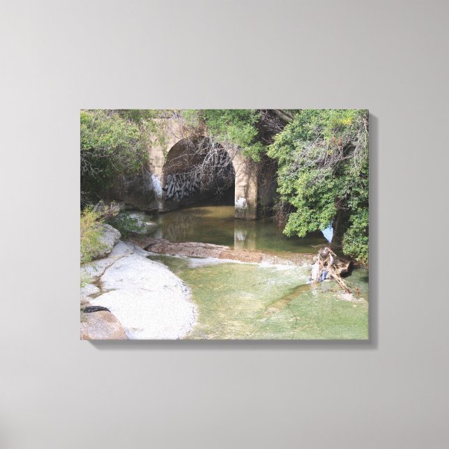 Lienzo Escena natural de cuencas hidrográficas (Anverso)