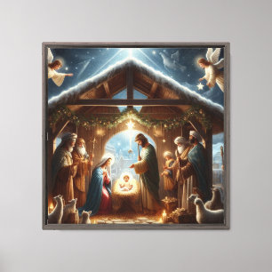 Lienzo Escena tradicional de la natividad