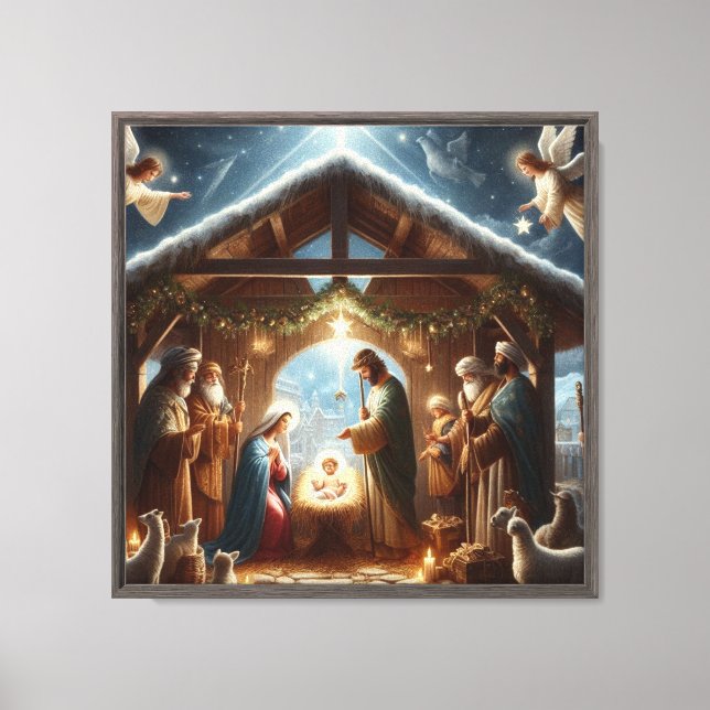 Lienzo Escena tradicional de la natividad (Anverso)