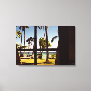 Lienzo Escena tropical de la playa de Fiji 24x16 (60x40cm