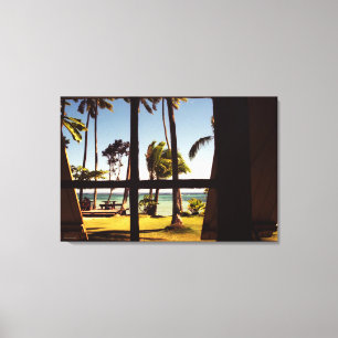 Lienzo Escena tropical de la playa de Fiji 36x24 (90x60cm
