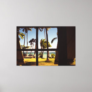 Lienzo Escena tropical de la playa de Fiji 60x40 (150x100