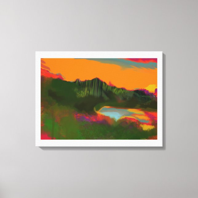 Lienzo Escena tropical del atardecer de verano (Anverso)