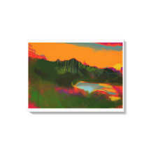 Escena tropical del atardecer de verano