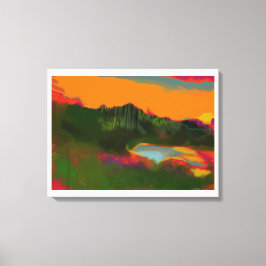 Lienzo Escena tropical del atardecer de verano