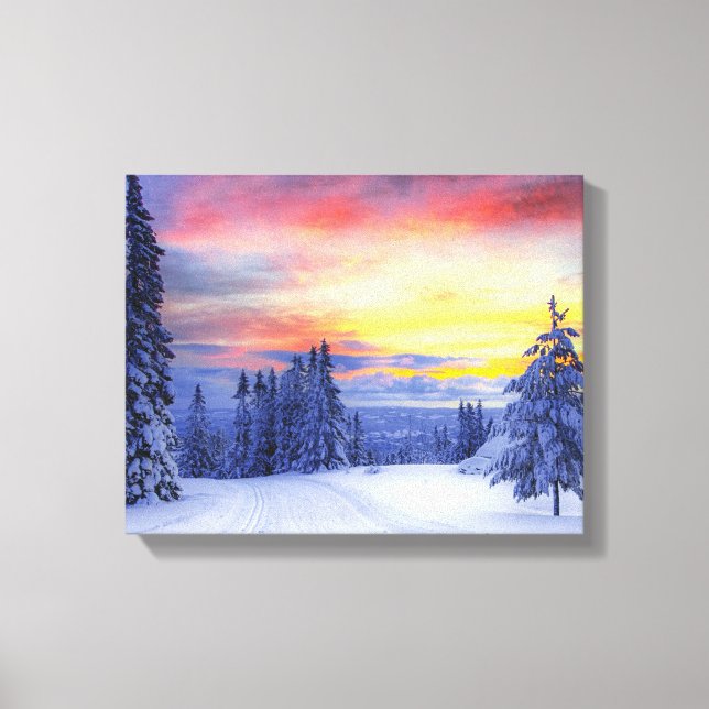 Lienzo Escenario de invierno (Anverso)