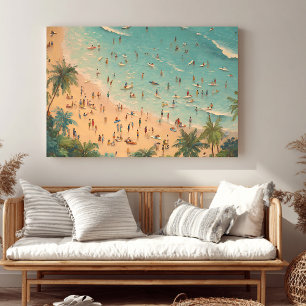Lienzo Escenario de playa tropical Verano costero