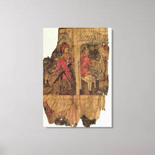 Lienzo Escenas de las transacciones bancarias, página de