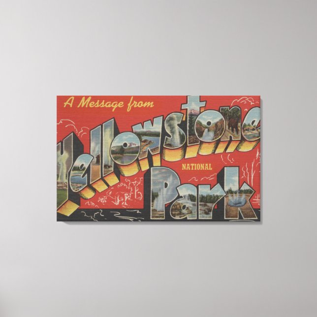 Lienzo Escenas de letras grandes - Parque Nat'l Yellowsto (Anverso)