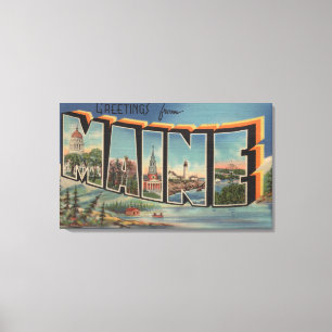 Lienzo Escenas grandes de la letra de Maine (invierno)