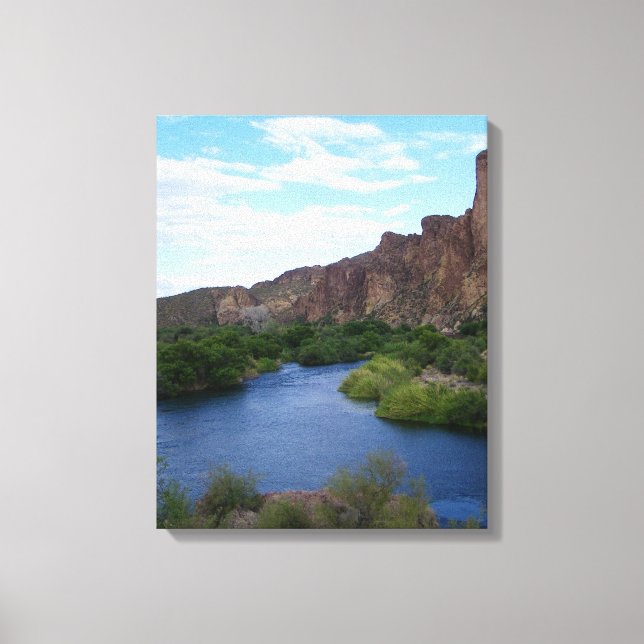 Lienzo escénico del lago Saguaro (Anverso)