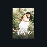 Lienzo Escrito de amor de Boda de recién casados personal<br><div class="desc">Presentamos nuestra imagen personalizada de lienzo Boda Photo Love Script - un lienzo atemporal y romántico que capta la esencia de su día especial. Esta impresión personalizada de lienzo transforma tu preciada foto boda en un bello keepsake, complementado con un guión elegante y fuentes de moda que expresan la profunda...</div>