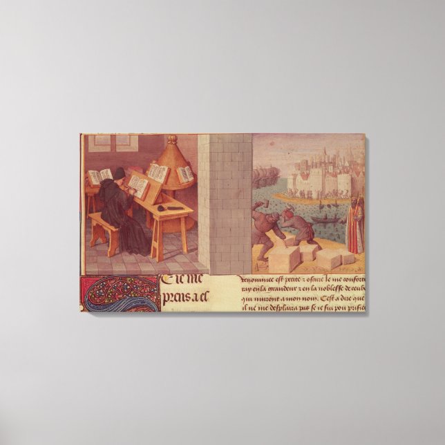 Lienzo Escritura en vivo y la Fundación de Roma (Anverso)