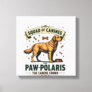 Lienzo Escuadrón de Caninos Gráfico Antiguo con Perro Pun