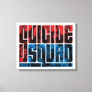 Lienzo Escuadrón suicida   Logo rojo y azul